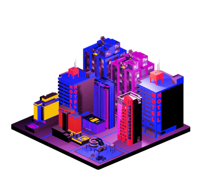 Retro isometric building png