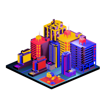 Retro isometric building png