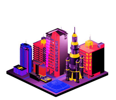 Retro isometric building png