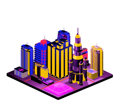 Retro isometric building png