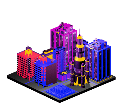 Retro isometric building png