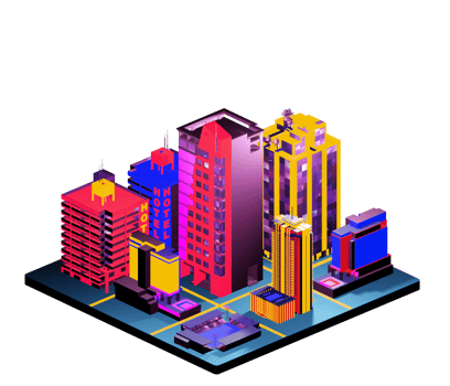 Retro isometric building png