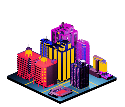 Retro isometric building png