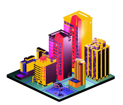 Retro isometric building png