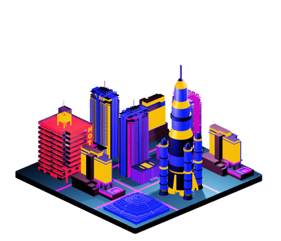 Isometric building in retro style png