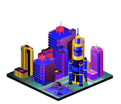 Isometric building in retro style png