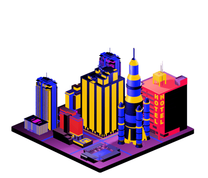 Isometric building in retro style png