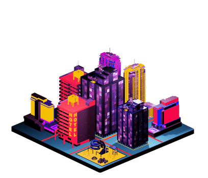 Isometric building in retro style png