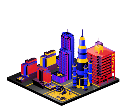 Isometric building in retro style png