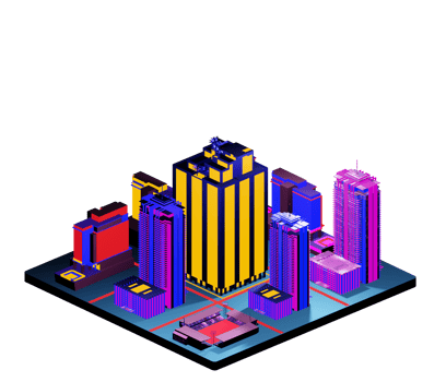 Isometric building arrangement png