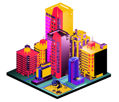 Isometric building arrangement png