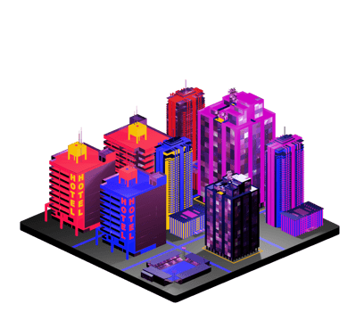 Isometric building arrangement png