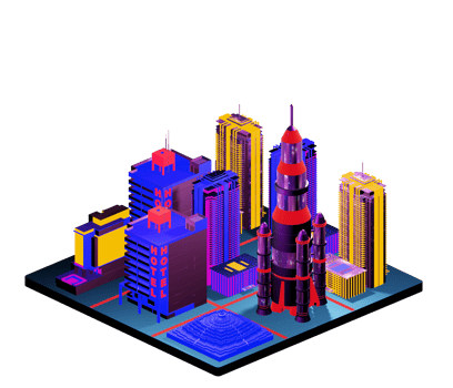 Isometric building arrangement png