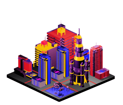 Isometric building arrangement png