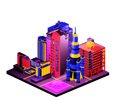 Isometric building arrangement png