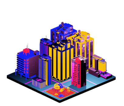 Isometric building arrangement png