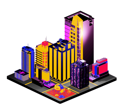 Isometric building arrangement png