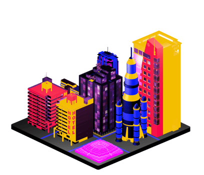 Retro isometric building png
