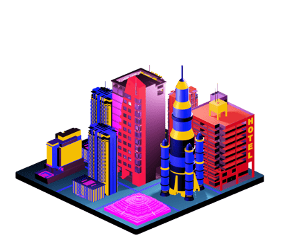 Retro isometric building png