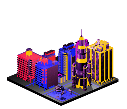Retro isometric building png