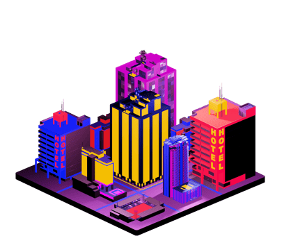 Retro isometric building png