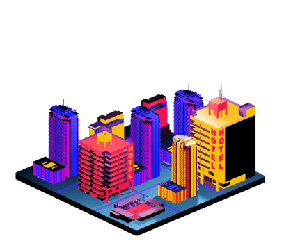 Retro isometric building png