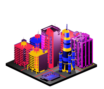 Retro isometric building png