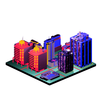 Isometric building in retro style png