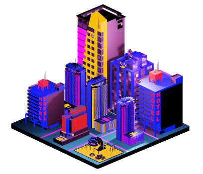 Isometric building in retro style png