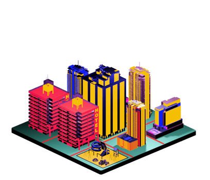 Isometric building in retro style png
