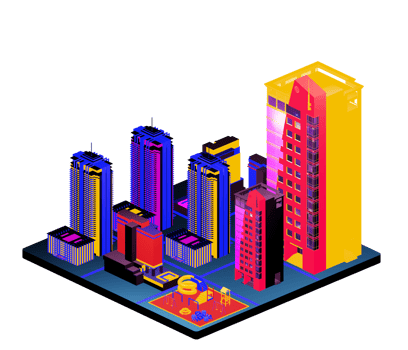 Isometric building in retro style png