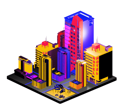 Isometric building in retro style png
