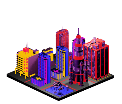 Isometric building in retro style png