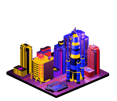 Isometric building in retro style png
