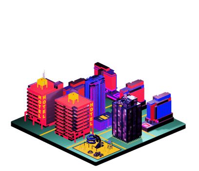 Isometric building in retro style png