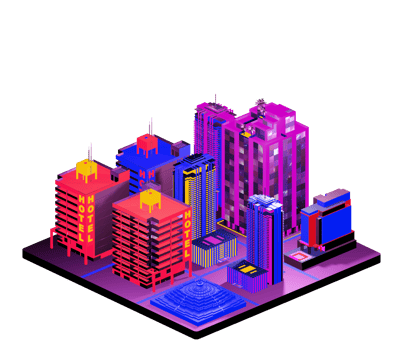 Isometric building in retro style png