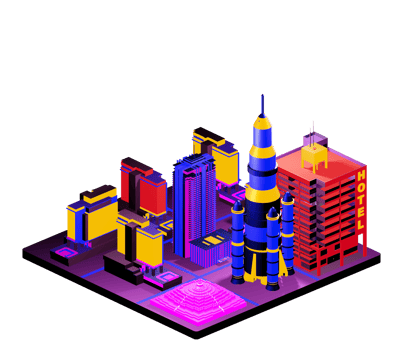 Isometric building in retro style png