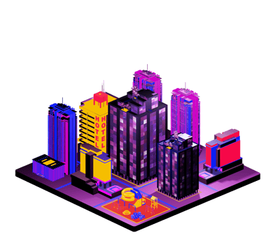 Isometric building arrangement png