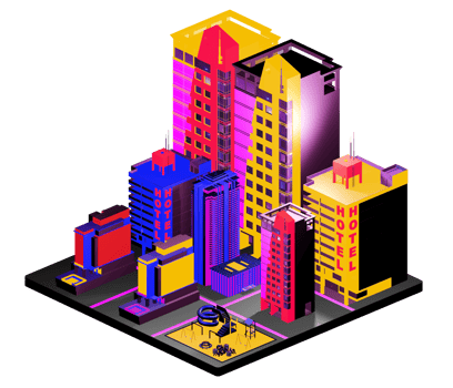 Isometric building arrangement png