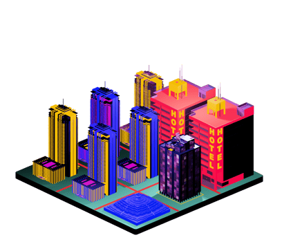 Isometric building arrangement png