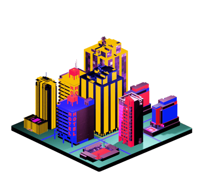 Isometric building arrangement png