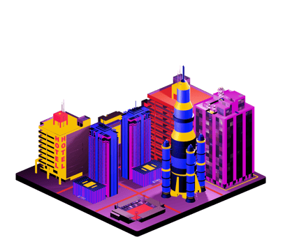 Isometric building arrangement png