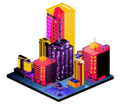 Isometric building arrangement png