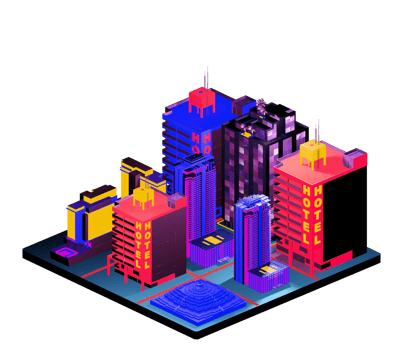 Isometric building arrangement png