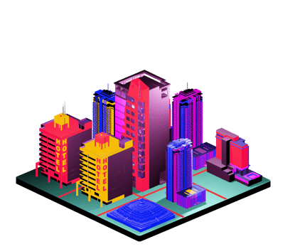 Isometric building arrangement png