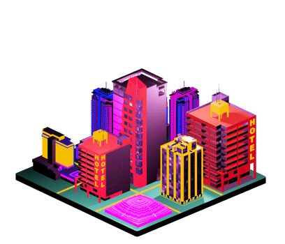 Isometric building arrangement png