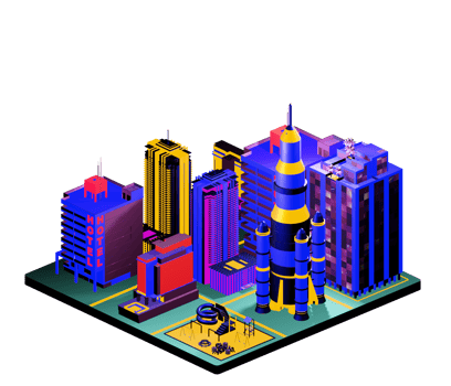 Retro isometric building png