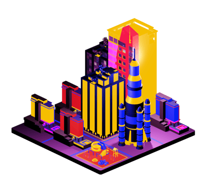 Retro isometric building png