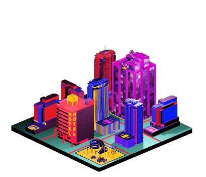 Retro isometric building png