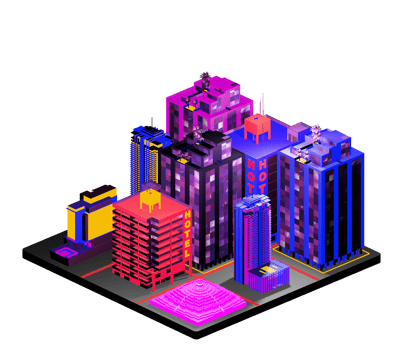 Retro isometric building png
